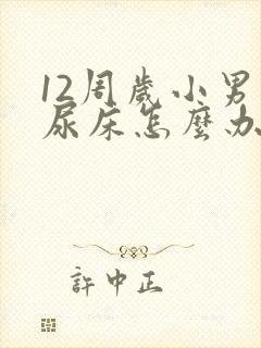 12周岁小男孩尿床怎么办