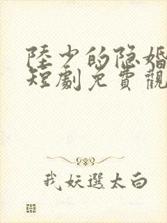 陆少的隐婚罪妻短剧免费观看