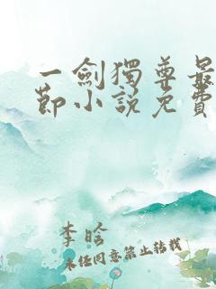 一剑独尊最新章节小说免费阅读