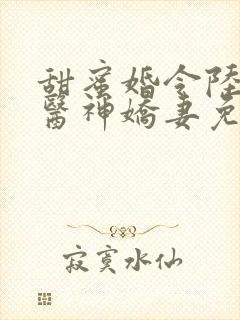 甜蜜婚令陆少的医神娇妻免费阅读