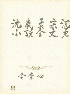 沈岁柔宋沉衍的小说全文免费