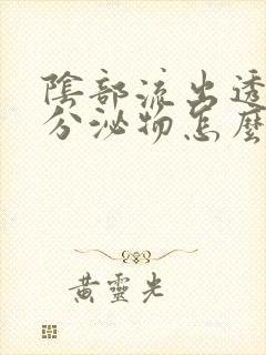 阴部流出透明的分泌物怎么回事