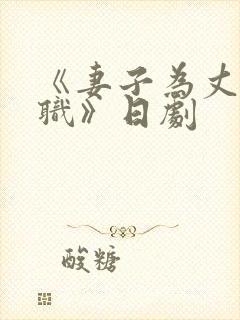 《妻子为丈夫升职》日剧