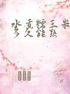 水煮糯玉米要煮多久能熟