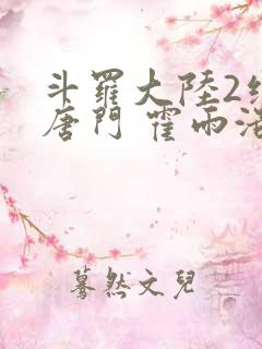 斗罗大陆2绝世唐门 霍雨浩
