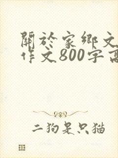 关于家乡文化的作文800字高中