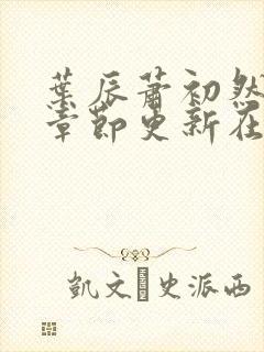 叶辰萧初然最新章节更新在线阅读