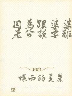 因为跟婆婆吵架老公说要离婚