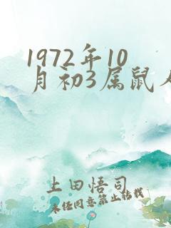 1972年10月初3属鼠人一生命运如何