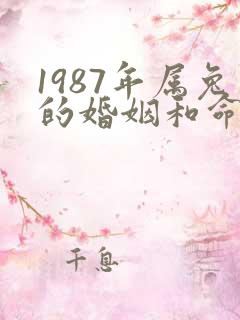 1987年属兔的婚姻和命运如何