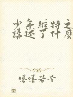 少年维特之烦恼讲述了什么