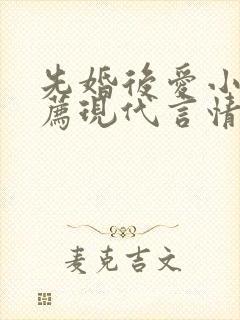 先婚后爱小说推荐现代言情