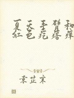 夏天手臂和腿上红色疙瘩痒