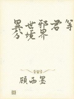 异世邪君等级划分境界