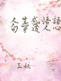 人生感悟语录句句穿透人心大实话