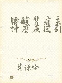 腰酸背痛主要是什么原因引起的