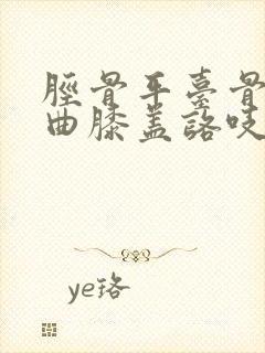 胫骨平台骨折弯曲膝盖咯吱响