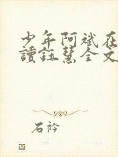 少年阿斌在线阅读钰慧全文小说