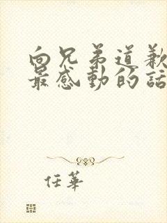 向兄弟道歉挽回最感动的话