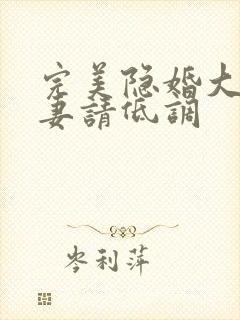 完美隐婚大佬宠妻请低调