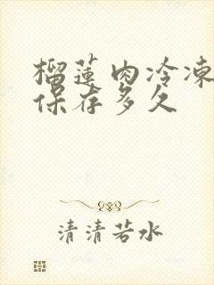 榴莲肉冷冻可以保存多久