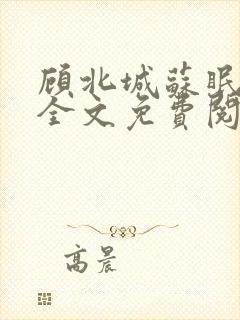 顾北城苏眠小说全文免费阅读