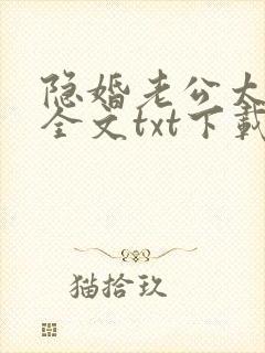 隐婚老公太神秘全文txt下载