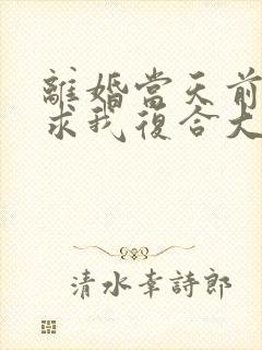 离婚当天前夫跪求我复合大结局