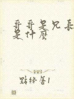 哥哥是兄长弟弟是什么