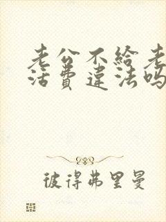 老公不给老婆生活费违法吗