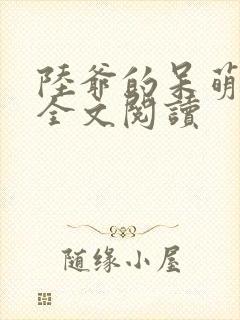 陆爷的呆萌甜妻全文阅读