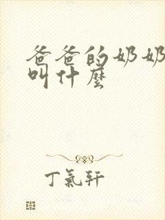 爸爸的奶奶孩子叫什么