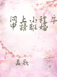 网上小程序怎么申请离婚