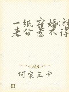 一纸宠婚:神秘老公惹不得