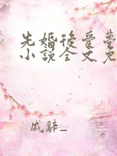 先婚后爱梦筱二小说全文免费阅读