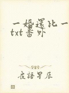 一婚还比一婚高txt番外