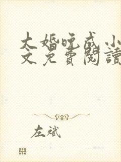 大婚晚成小说全文免费阅读