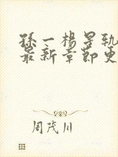 孙一杨星轨小说最新章节更新时间