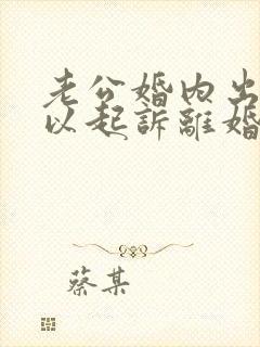 老公婚内出轨可以起诉离婚吗