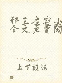 邪王夜宠小毒妃全文免费阅读