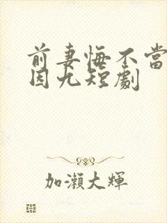 前妻悔不当初何因九短剧