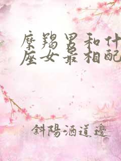 摩羯男和什么星座女最相配