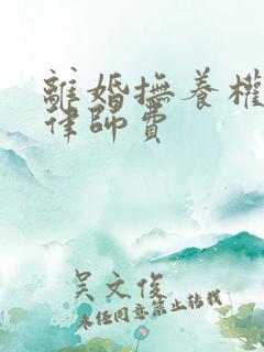 离婚抚养权诉讼律师费
