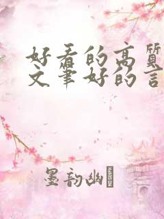 好看的高质量的文笔好的言情