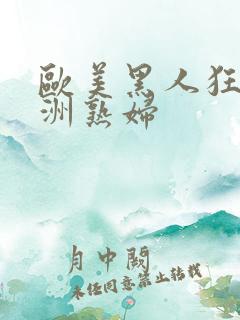 欧美黑人狂操亚洲熟妇