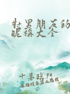 对男朋友的称呼昵称大全