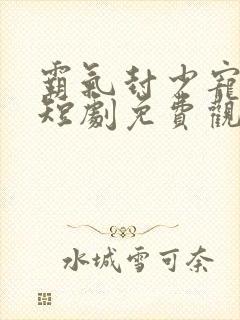 霸气封少宠妻忙短剧免费观看