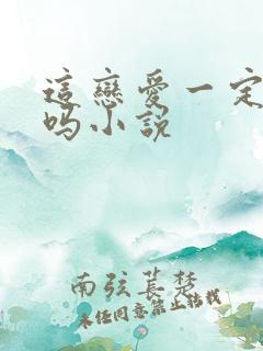 这恋爱一定要谈吗小说