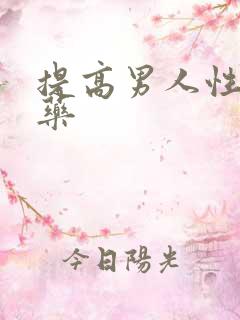 提高男人性欲的药