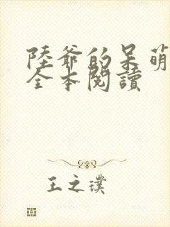 陆爷的呆萌甜妻全本阅读